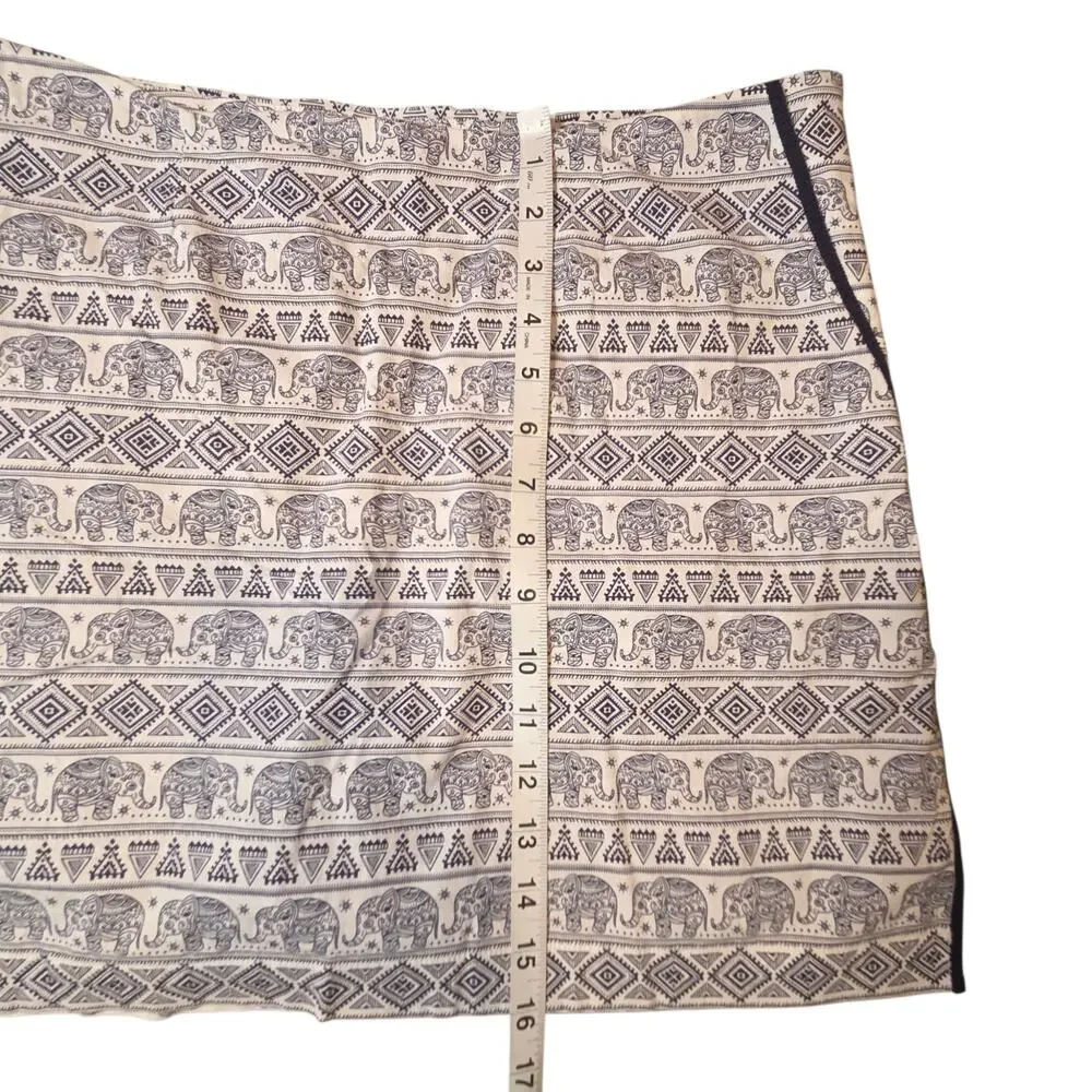 Golftini Elephant Skort sz 10 White, Navy Blue All-Over Print, Pockets, Side Zip